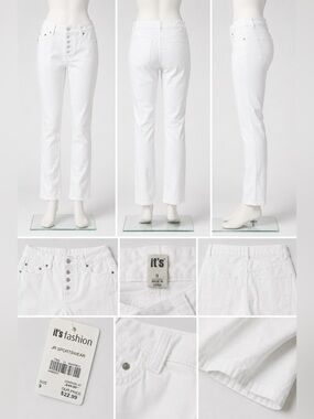 White Straight-Leg Jeans